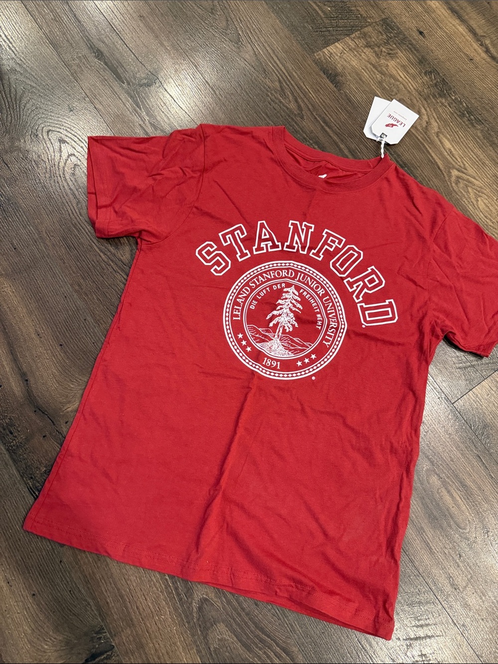 League Red/Burgundy Stanford Graphic Short Sleeve Tee